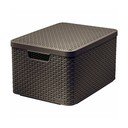 Tmavě hnědý plastový úložný box s víkem 33x44,5x25 cm Style – Curver