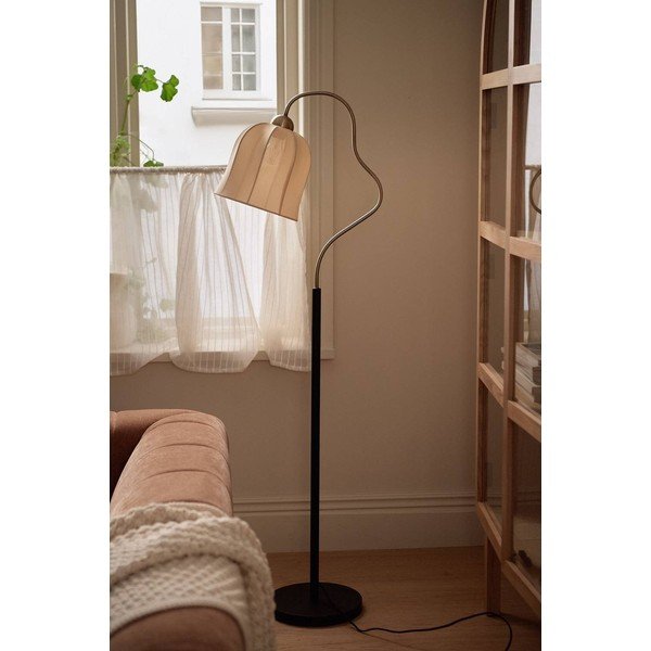Bílá/černá látková stojací lampa (výška 150 cm) Bell – Ellos Home-image-2
