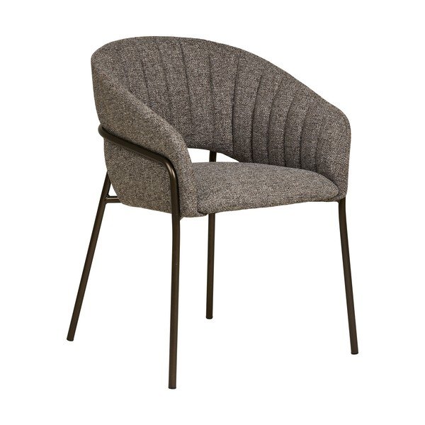 Šedé ocelové jídelní křeslo s područkami Costa – House Nordic-image-3