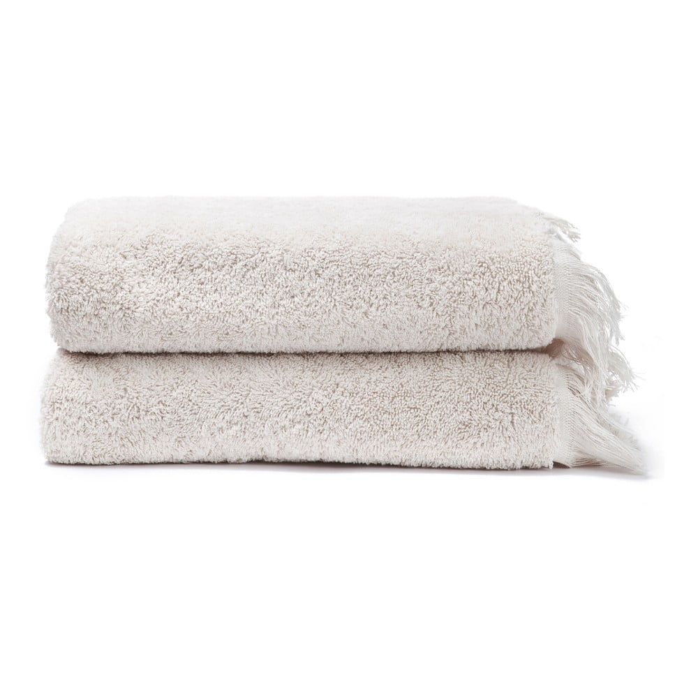 Sada 2 krémových ručníků ze 100% bavlny Bonami Selection, 50 x 90 cm