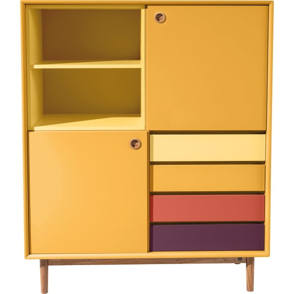 Hořčicově žlutá komoda Tom Tailor Color Box, 114 x 137 cm