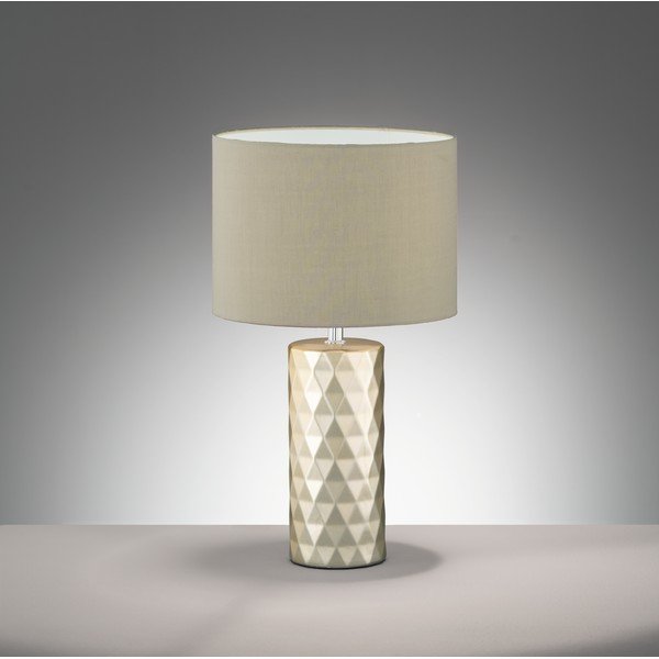 Béžová stolní lampa s textilním stínidlem (výška 43 cm) Abo – Fischer & Honsel-image-1