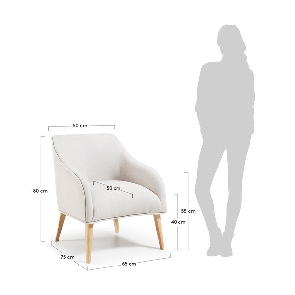 Béžové křeslo Kave Home Lobby-image-4