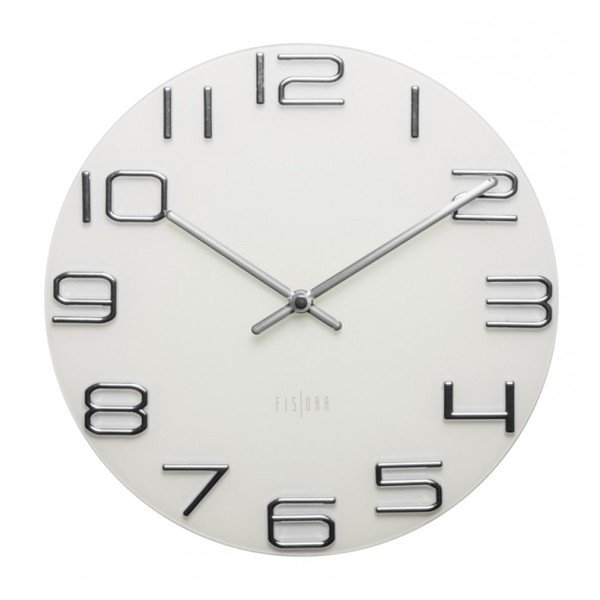 Hodiny Numbers Silver, 30 cm