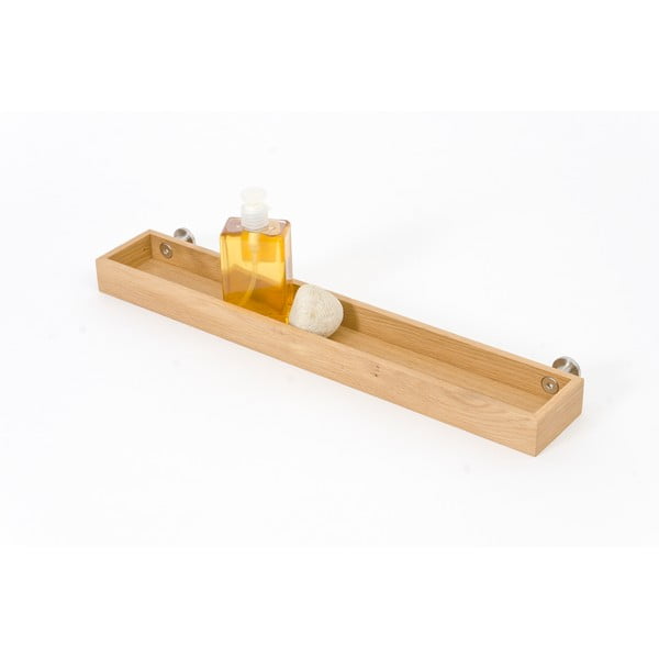 Nástěnná koupelnová police z dubového dřeva Wireworks Yoku-image-3