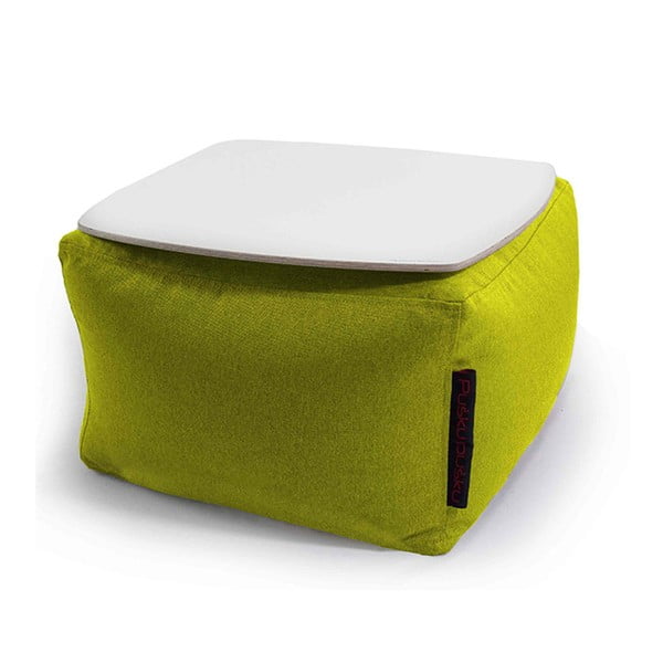 Zelený sedací puf se snímatelnou deskou Pusku pusku Soft