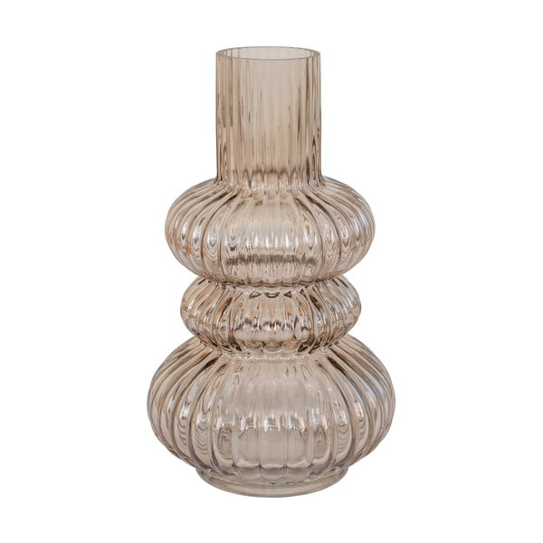 Hnědá skleněná ručně vyrobená váza – House Nordic