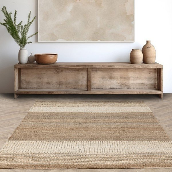 Bílo-béžový oboustranný ručně tkaný jutový koberec 200x300 cm Cedar – Asiatic Carpets-image-1