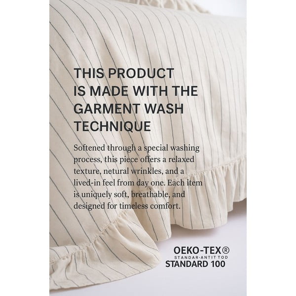 Béžové povlečení na jednolůžko z bavlny Renforcé 140x200 cm Amalia Striped – Mila Home Luxury-image-4