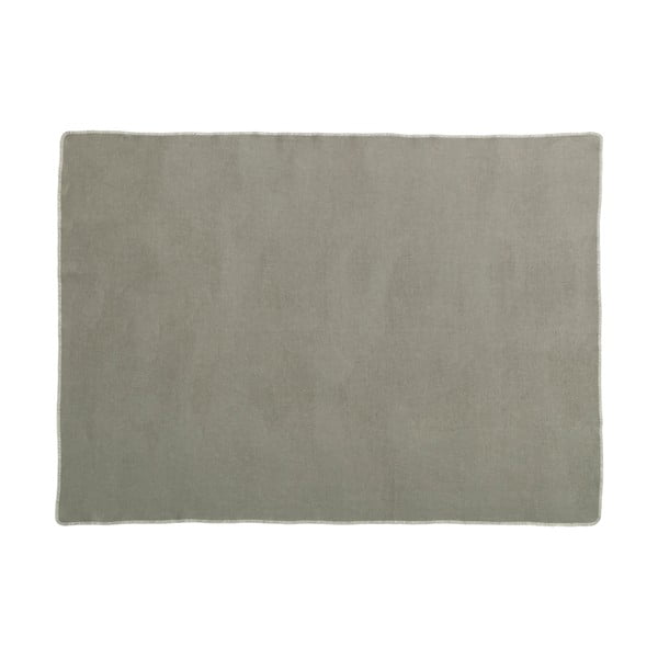 Šedobéžová deka s příměsí vlny 140x200 cm Ylva Dark Linen – Pappelina