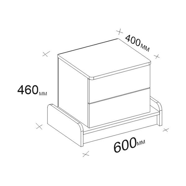 Bílý noční stolek Marina – Kalune Design-image-3