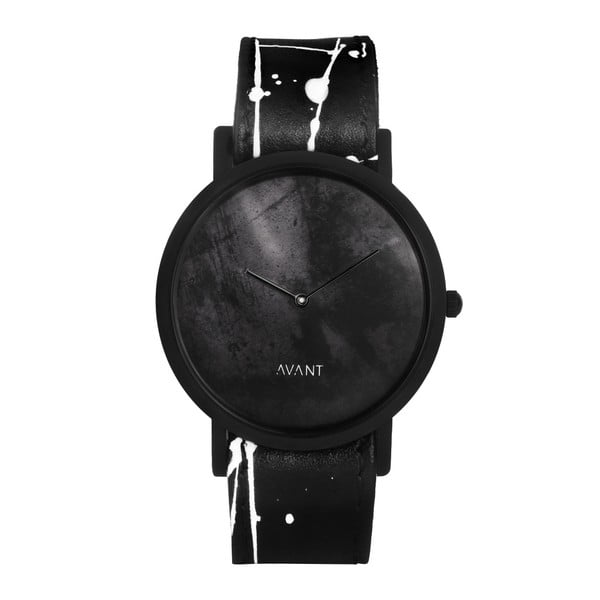 Černé unisex hodinky s černobílým řemínkem South Lane Stockholm Avant Diffuse 