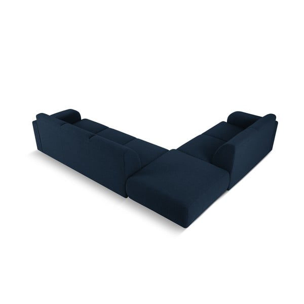 Tmavě modrá rohová pohovka z textilie bouclé (levý roh) Molino – Micadoni Home-image-3