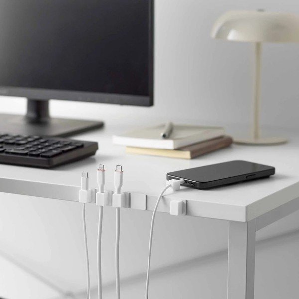 Bílé kovové organizéry v sadě 5 ks na kabely Smart – YAMAZAKI-image-1
