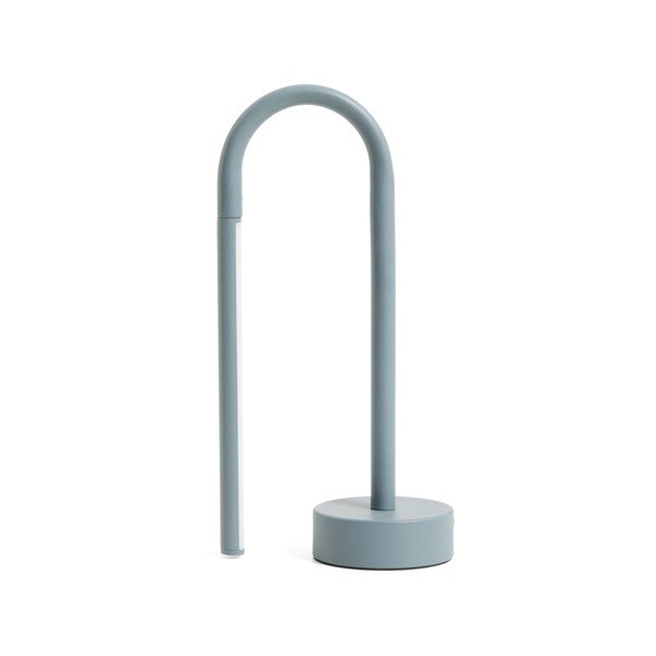 Světle modrá kovová LED stolní lampa (výška 30 cm) Bow – Kave Home