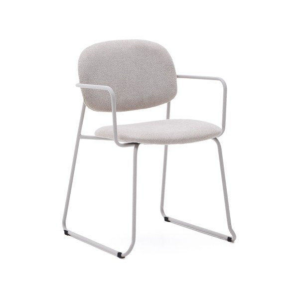 Béžová kovová jídelní židle s područkami Meli – Kave Home