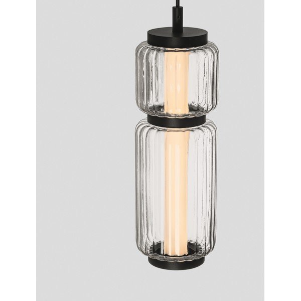 Matně černé skleněné LED závěsné svítidlo ø 12 cm Liesa – Nova Luce-image-1