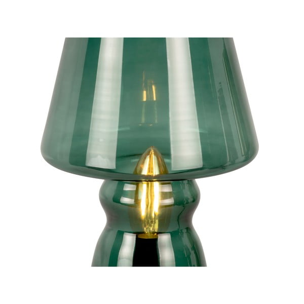Tmavě zelená skleněná stolní lampa Leitmotiv Glass, výška 25 cm-image-4