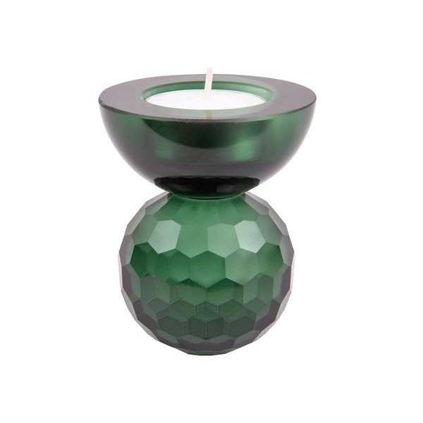 Zelený skleněný svícen Crystal Art - PT LIVING