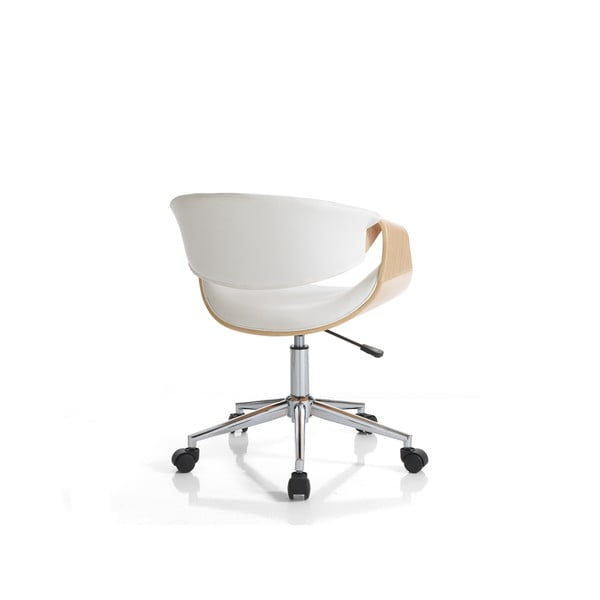 Kancelářská židle z imitace kůže v bílo-přírodní barvě Visby – Tomasucci-image-3