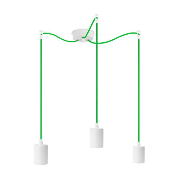 Tři zelené závěsné kabely s bílou objímkou Bulb Attack Cero