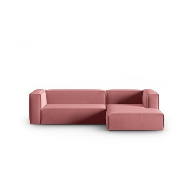 Růžová sametová rohová pohovka Mackay – Cosmopolitan Design