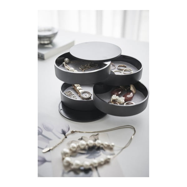 Černá patrová šperkovnice YAMAZAKI Tower, ⌀ 10 cm-image-1