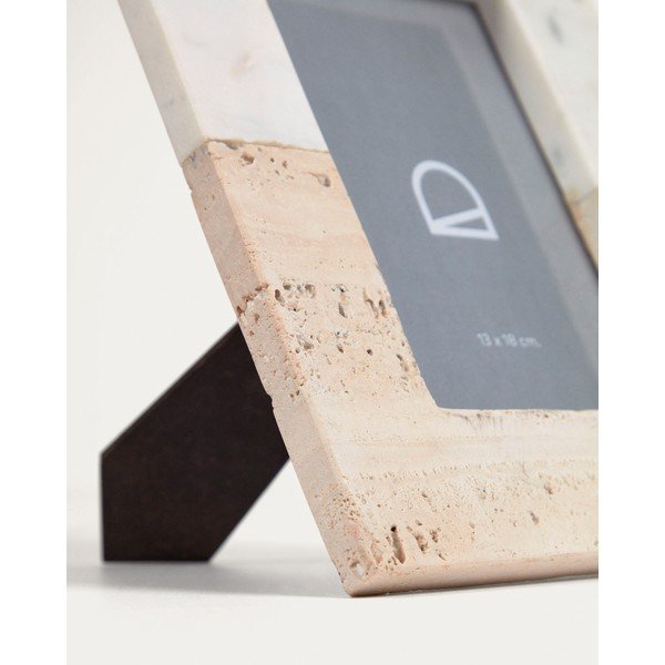 Bílý kamenný stojací rámeček 18x23 cm Uria – Kave Home-image-2