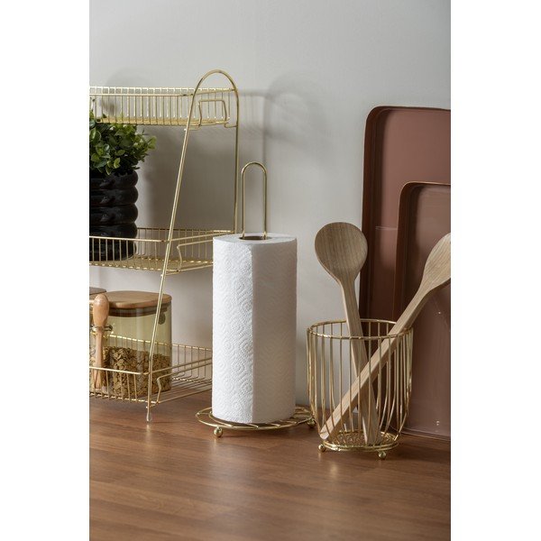 Kovový držák na kuchyňské utěrky ve zlaté barvě ø 15 cm   Wired – PT LIVING-image-1