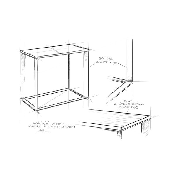 Konferenční stolek s černým podnožím a dubovou deskou Custom Form Skaden-image-1