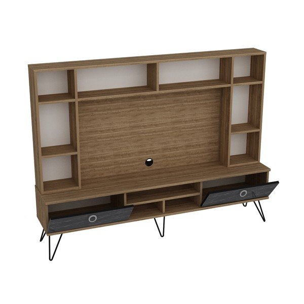 Šedo-hnědá TV  sestava  v dekoru ořechu 180x136 cm Lorenz – Kalune Design-image-2