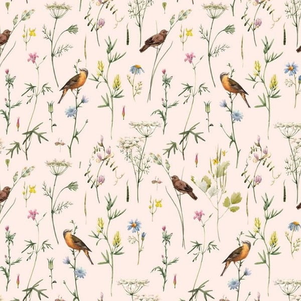 Tapeta 100x280 cm Meadow with Birds – Dekornik