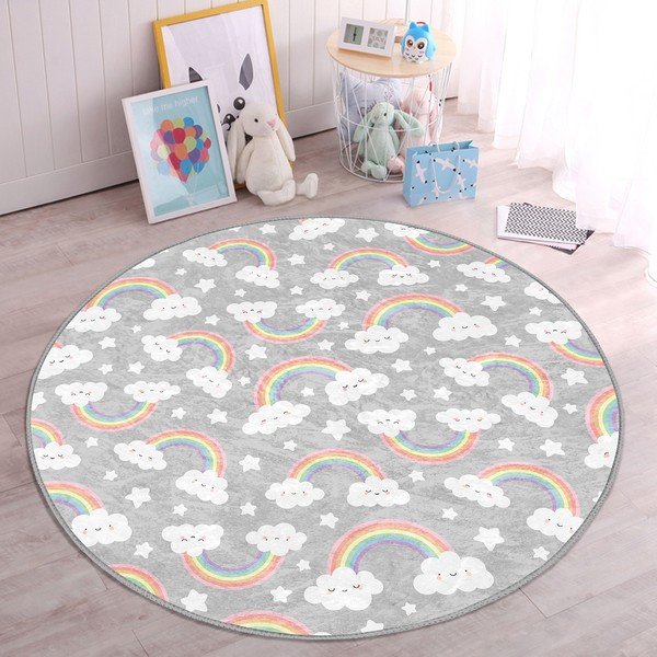 Šedý dětský koberec ø 120 cm Comfort – Mila Home-image-4