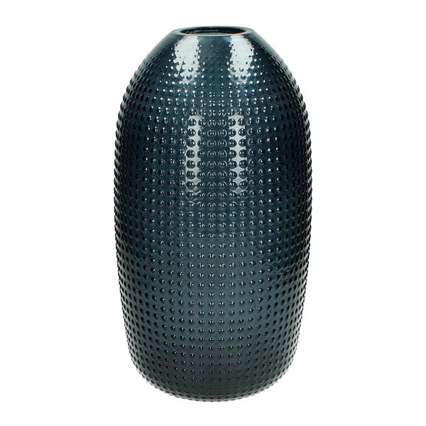 Modrá skleněná váza HF Living Point, 39,5 cm