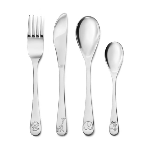 Nerezový dětský příbor ve stříbrné barvě 4 ks Miffy Zoo – Zilverstad-image-1