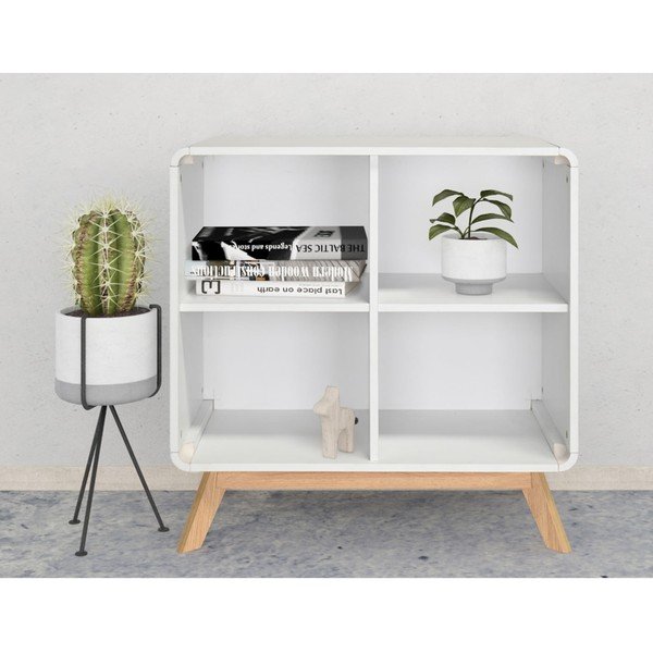 Bílá knihovna 75x75 cm Caitlin – Støraa-image-1