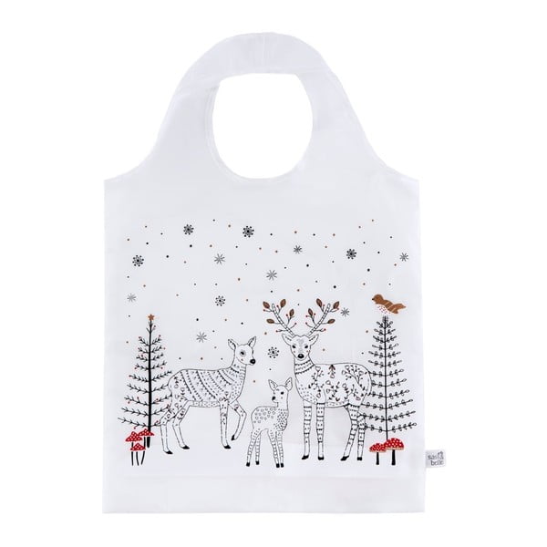Bílá nákupní taška s vánočním motivem Sass & Belle Winter Forest