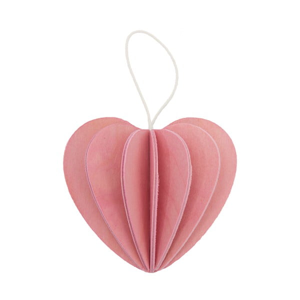 Skládací pohlednice Heart Light Pink, 4.5 cm