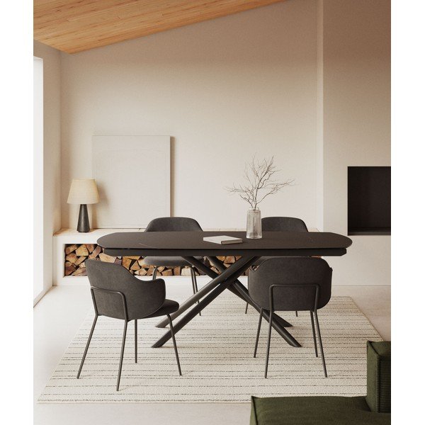 Rozkládací jídelní stůl s přídavnou deskou s keramickou deskou 100x130 cm Yodalia – Kave Home-image-1