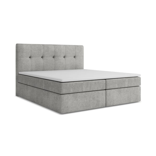 Světle šedá boxspring postel s úložným prostorem 160x200 cm Palta – Makamii