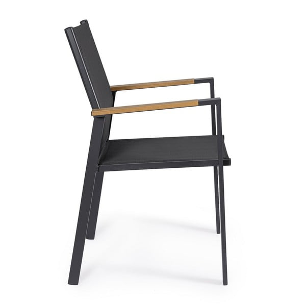 Antracitové kovové zahradní židle v sadě 4 ks Heta   – Bizzotto-image-2