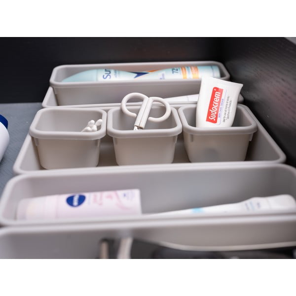 Šedé plastové organizéry do šuplíku v sadě 8 ks - Addis-image-4