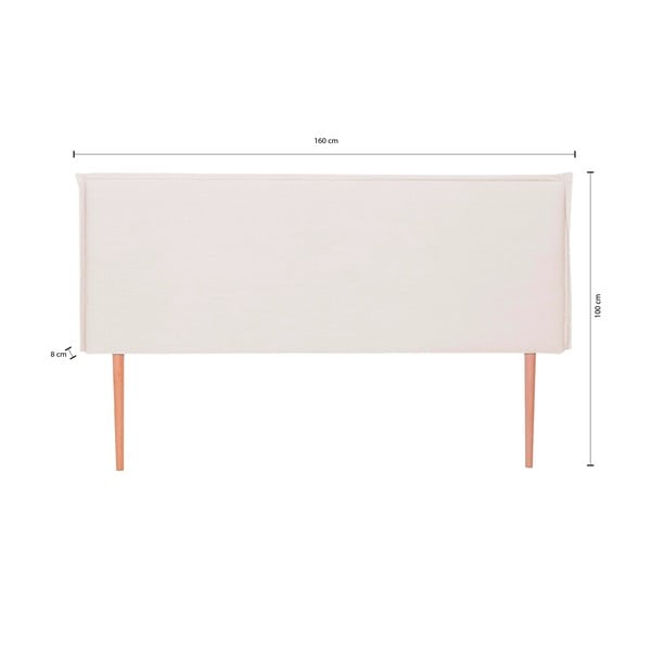 Béžové čalouněné čelo postele 160x100 cm Edmond – Really Nice Things-image-4