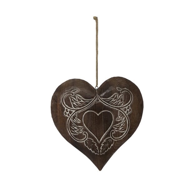Závěsná dekorace ve tvaru srdce Antic Line Wooden Heart