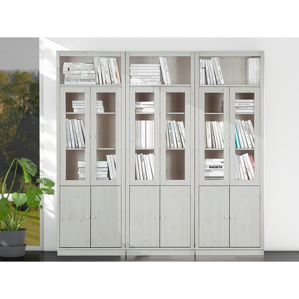 Bílá vitrína z borovicového dřeva 518x223 cm Anita – Støraa-image-1