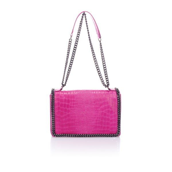 Růžová kožená kabelka Lisa Minardi Ludisia