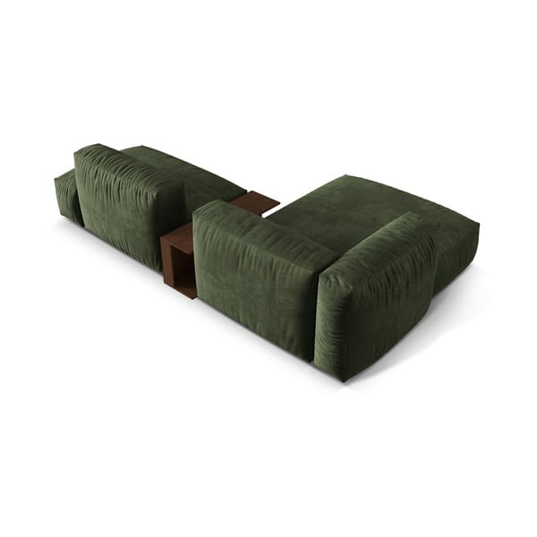 Zelená sametová modulární rohová pohovka (levý roh/s lenoškou) Martina – Micadoni -image-3