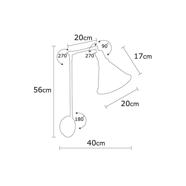Černé nástěnné svítidlo ø 20 cm Chicago – Opviq lights-image-4