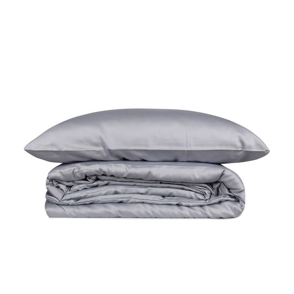 Šedé povlečení na dvoulůžko/prodloužené z bavlněného saténu 240x220 cm Elegant – Mijolnir