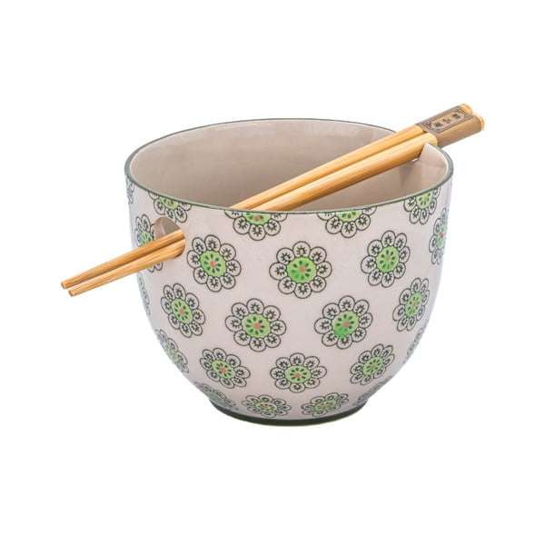 Zelená/šedá miska z kameniny 450 ml Geometric – Sass & Belle